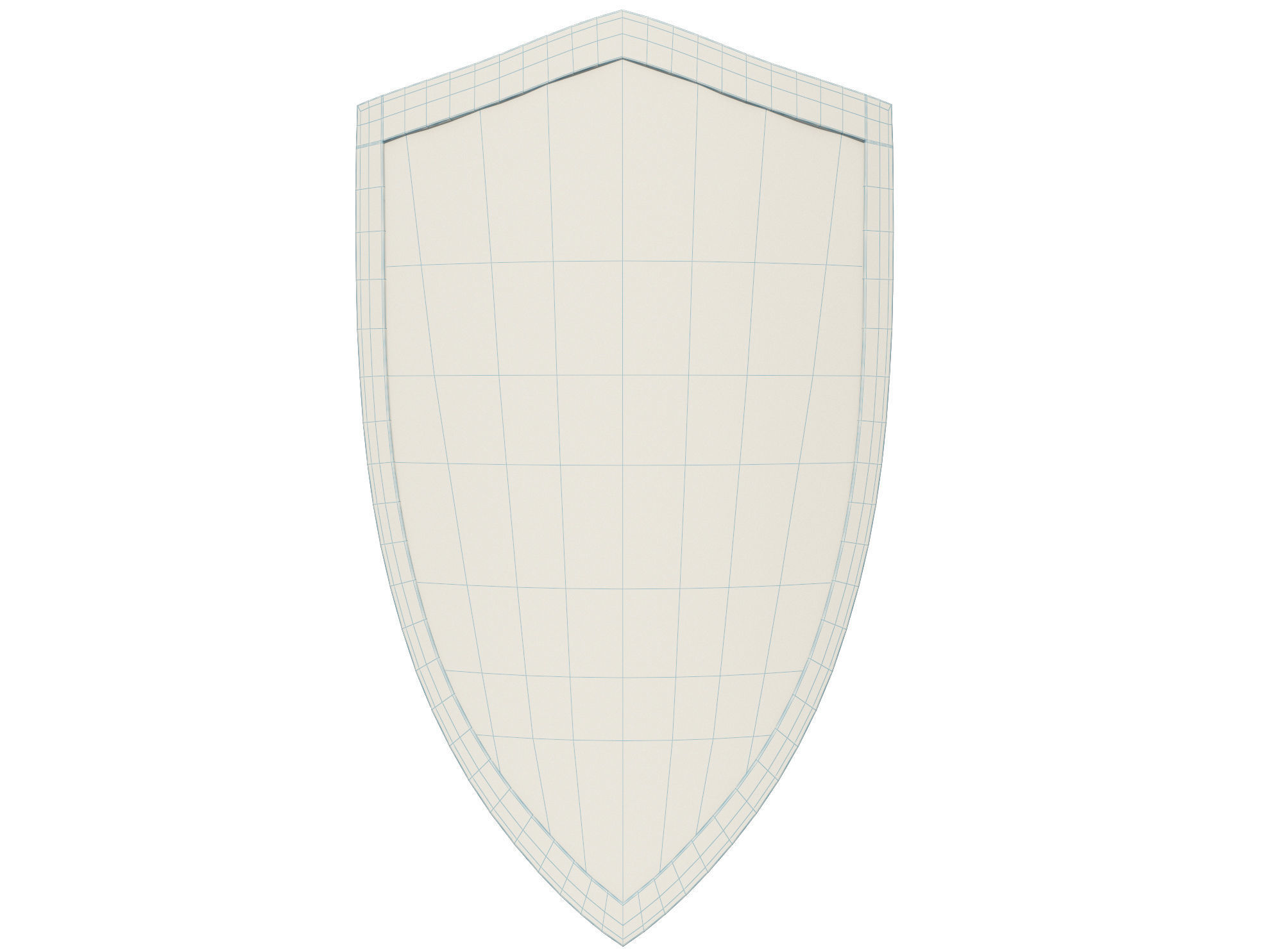 Wooden shield Low-poly 3D model_3