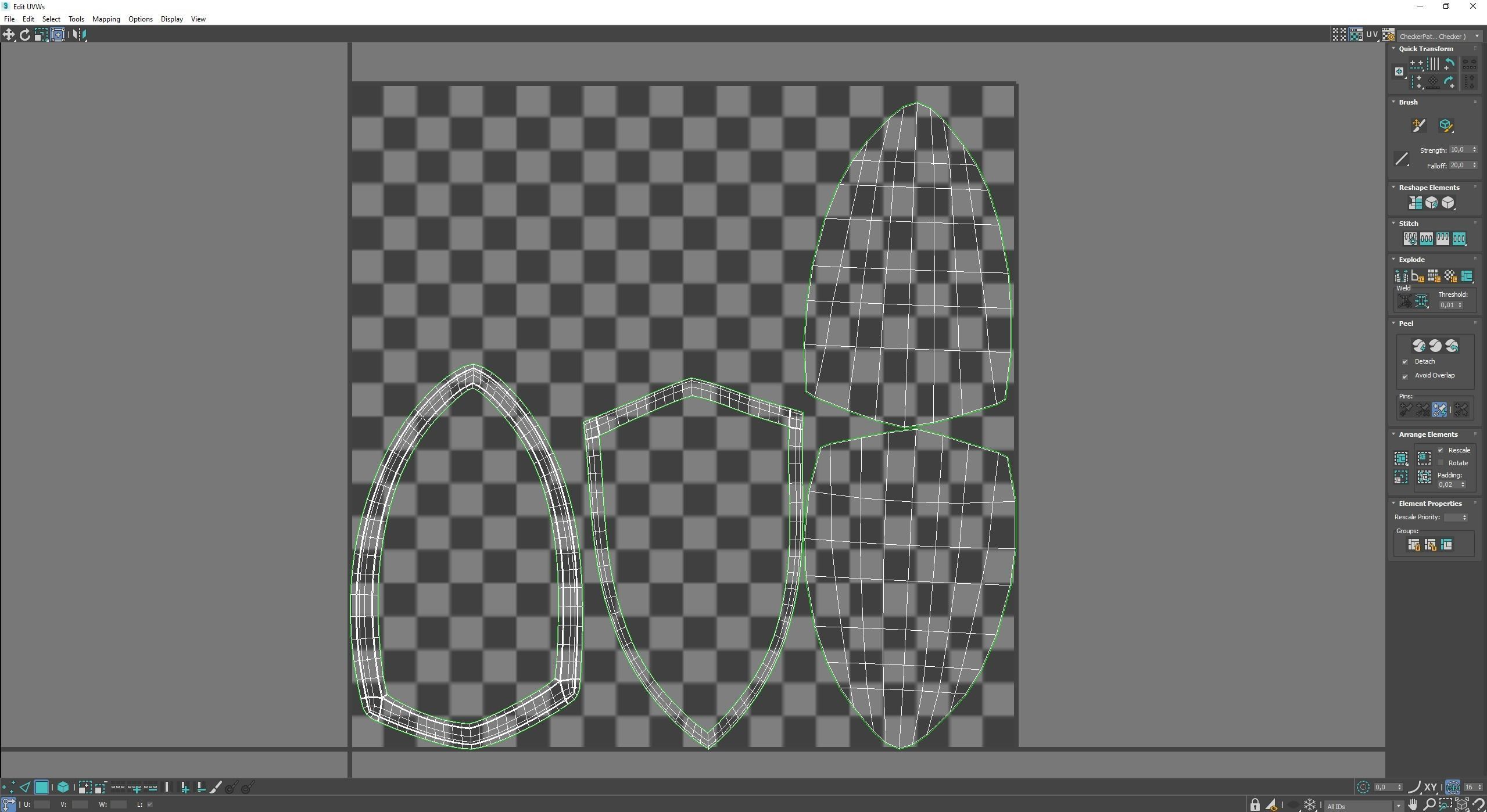 Wooden shield Low-poly 3D model_8