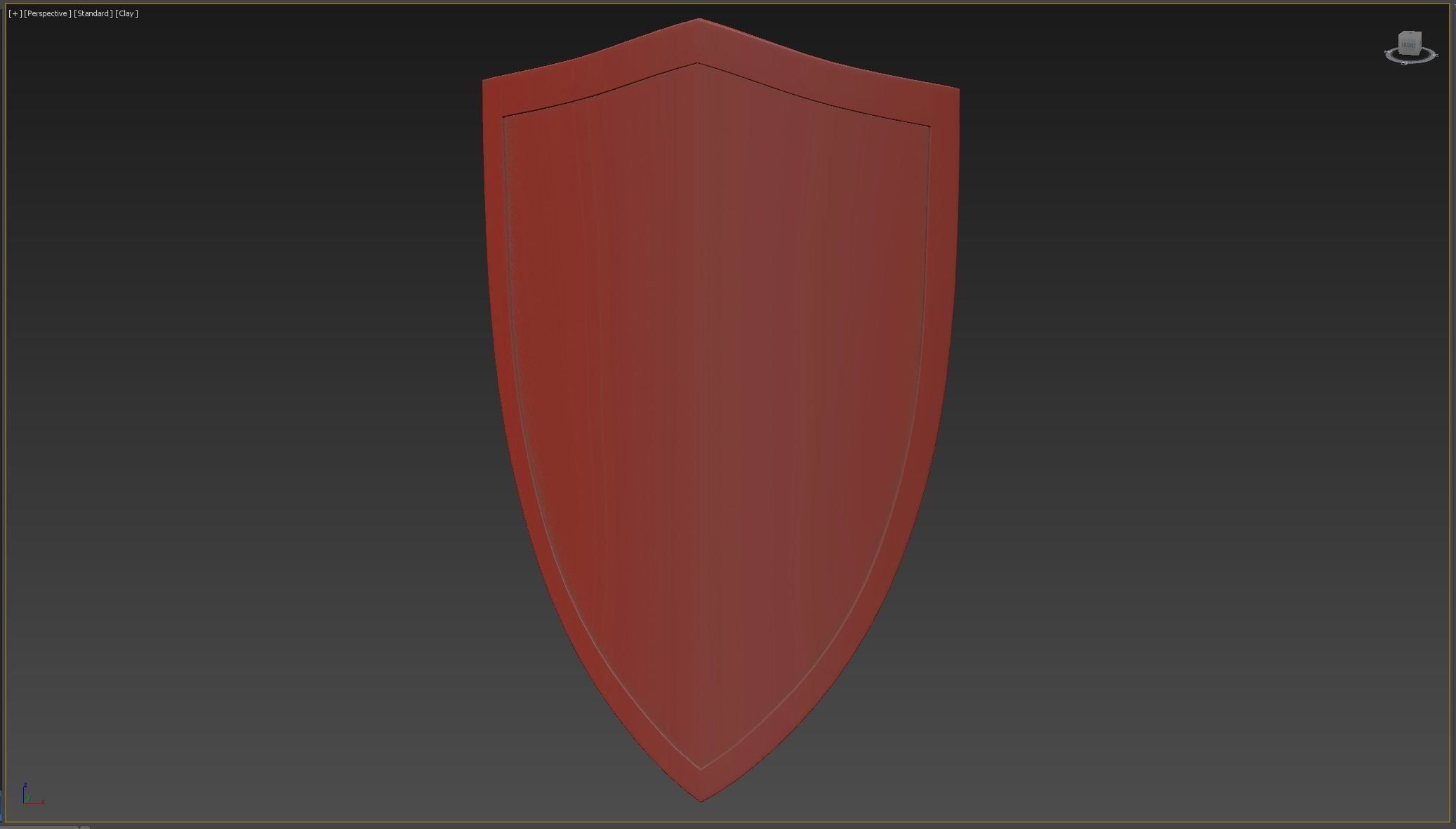 Wooden shield Low-poly 3D model_5