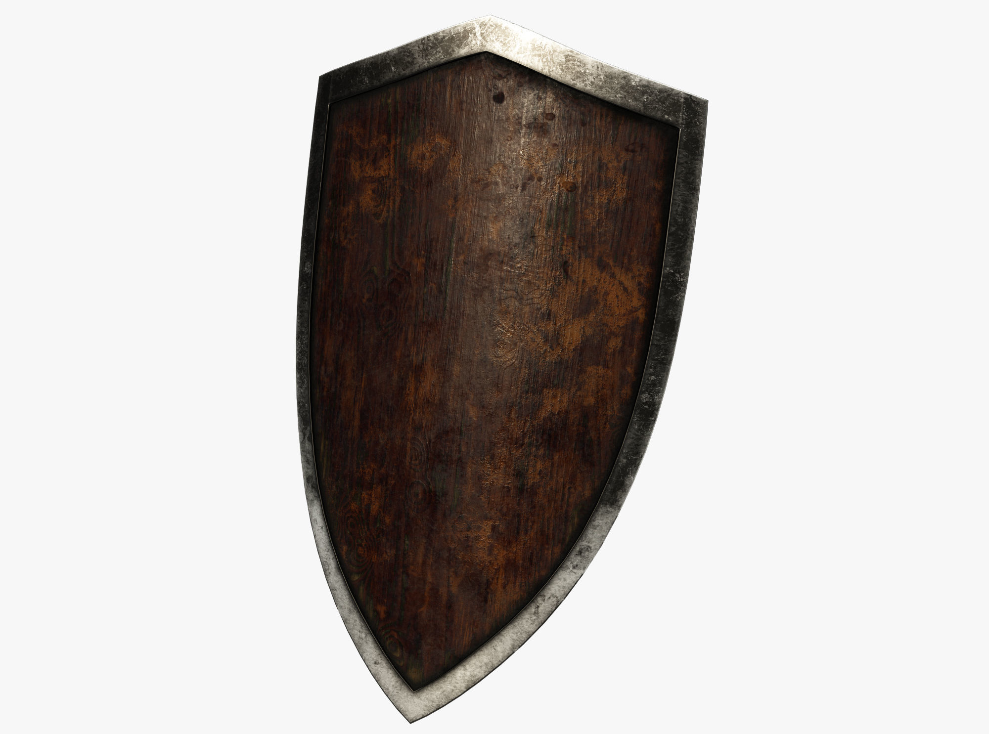 Wooden shield Low-poly 3D model_2
