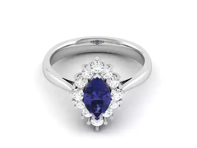 Solitaire Women Engagement Pear Wedding Ring 3D print model
