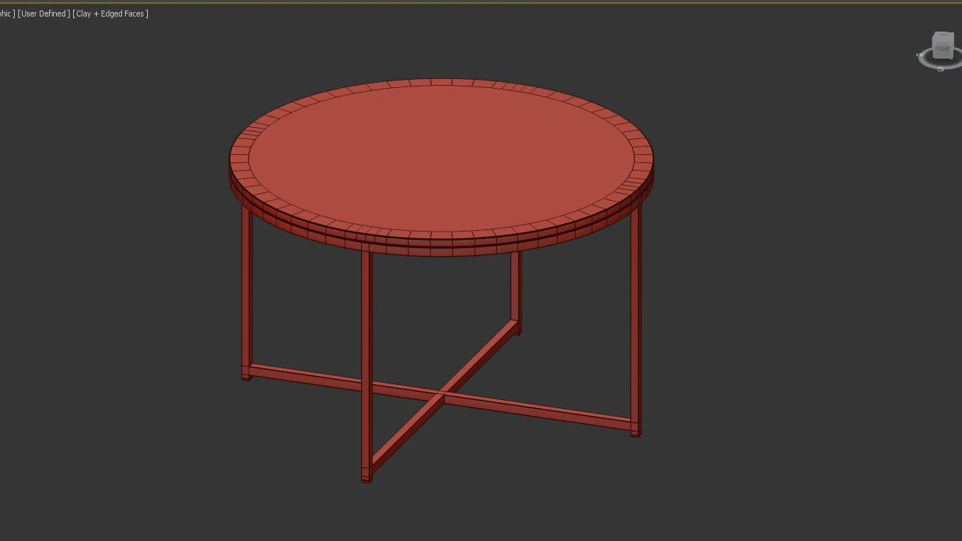 Conference table round Alisma white marble 3D model_5