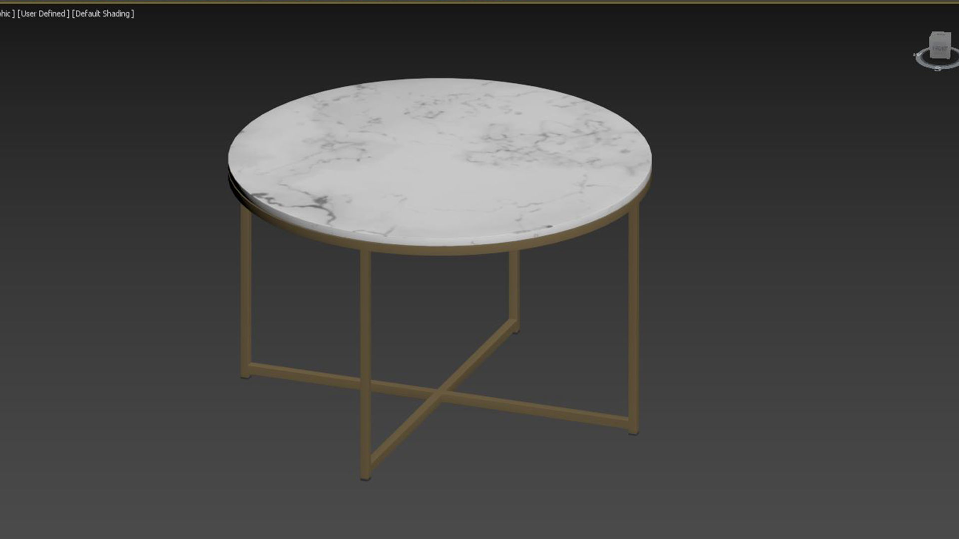 Conference table round Alisma white marble 3D model_7