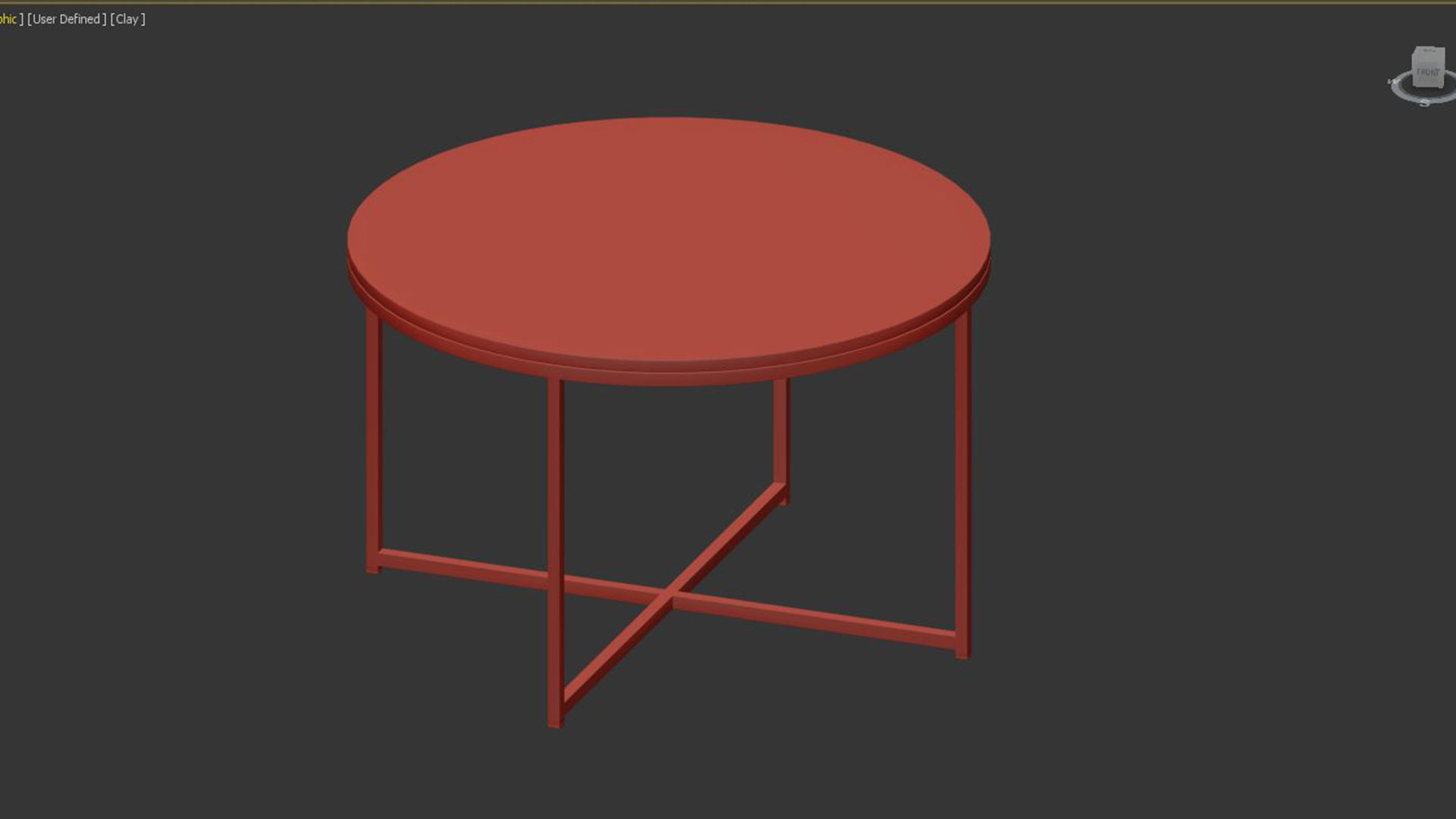 Conference table round Alisma white marble 3D model_4