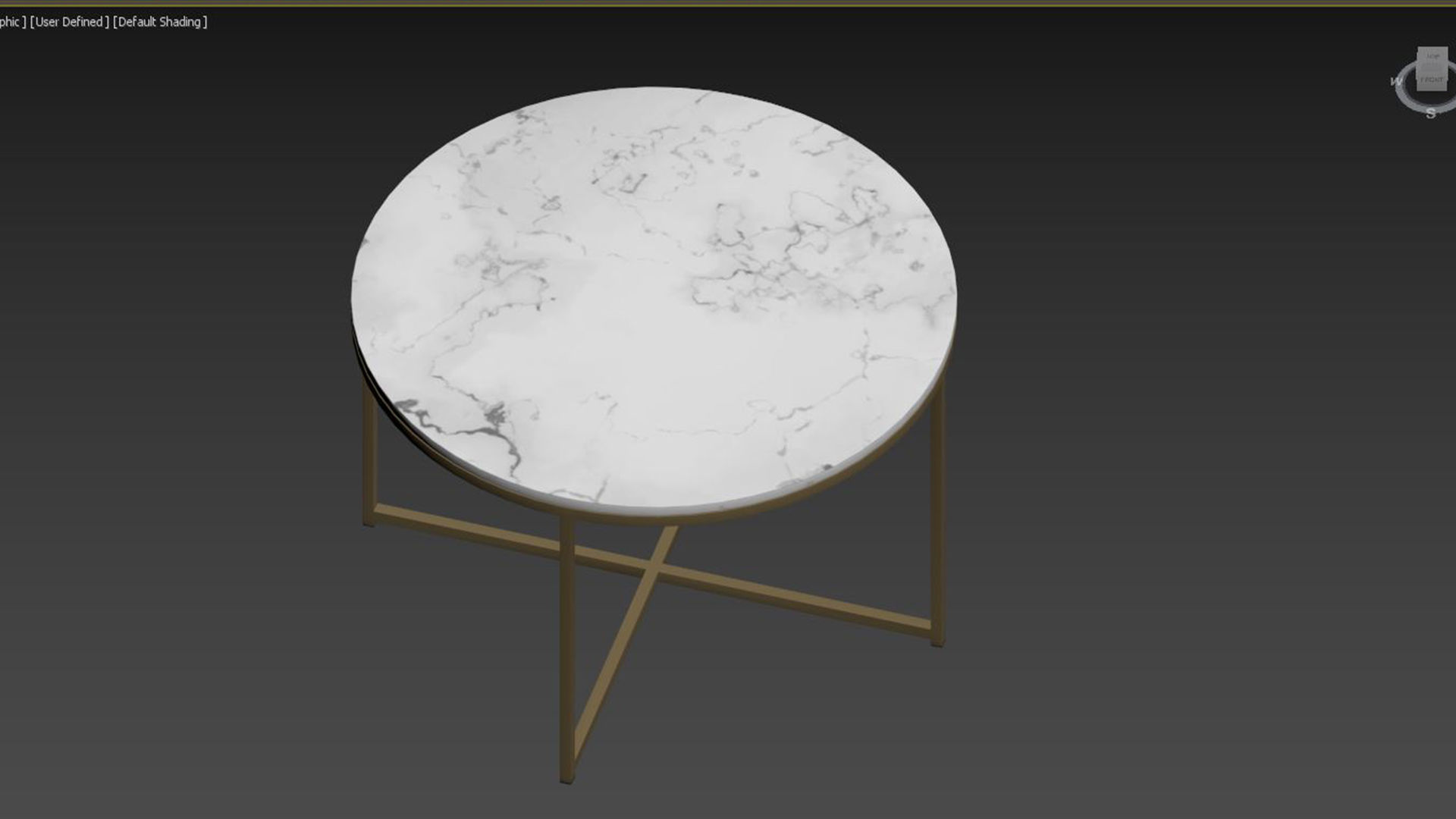 Conference table round Alisma white marble 3D model_3