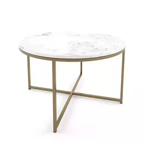 Conference table round Alisma white marble