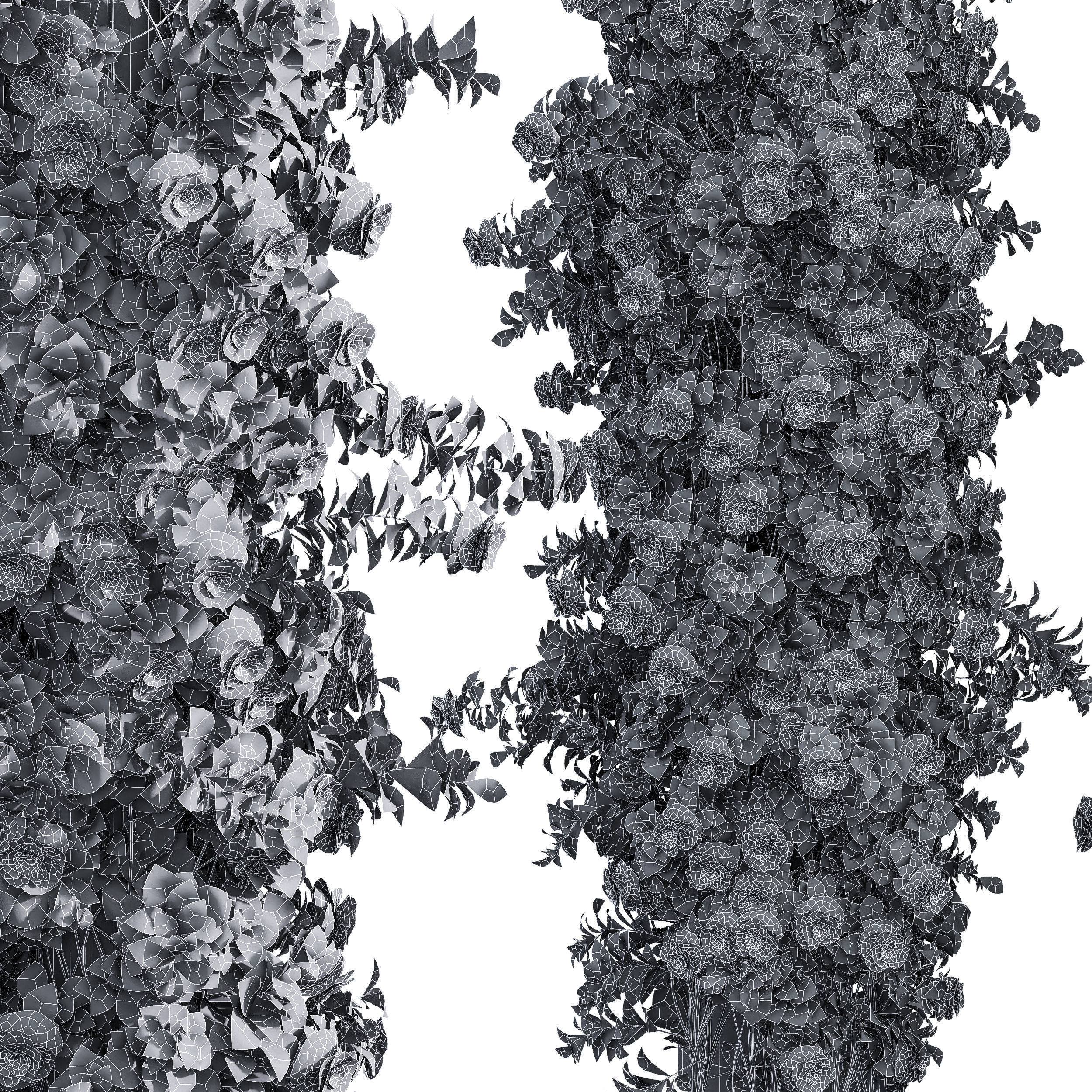 New Plant High detail Climbing Roses Cylinder Columns 3D model_3