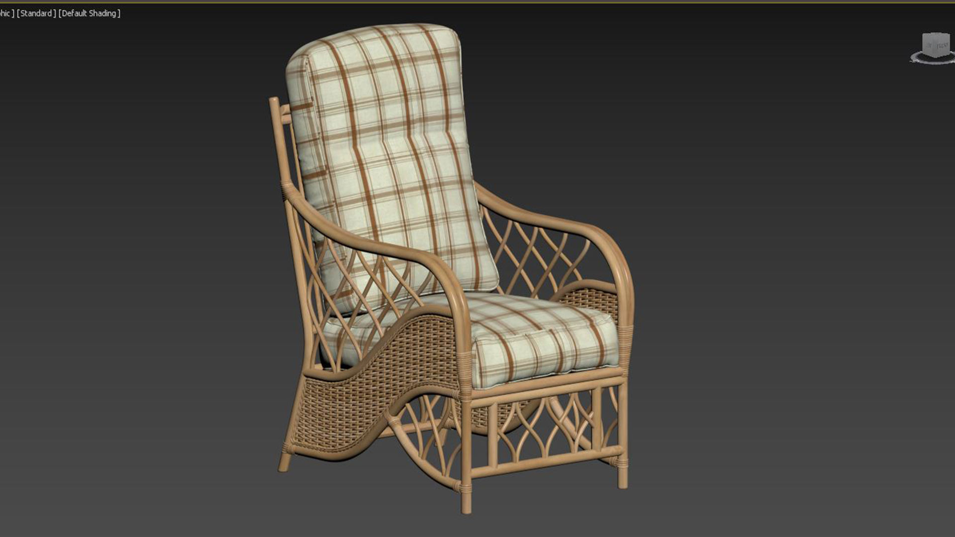 Oslo Walnut 2x Armchairs in Flora 3D model_7