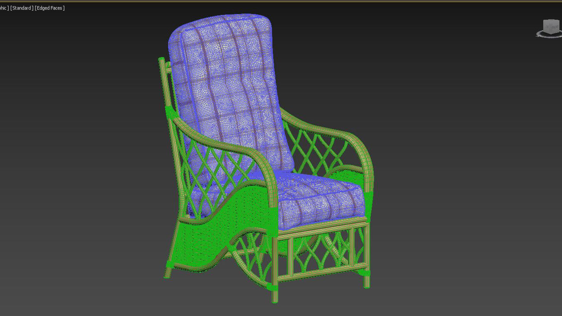 Oslo Walnut 2x Armchairs in Flora 3D model_6