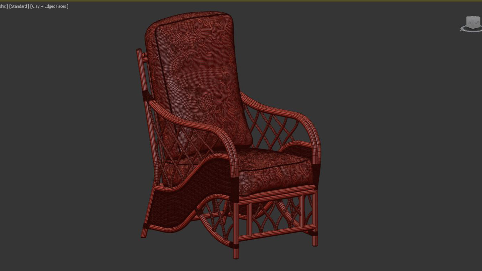 Oslo Walnut 2x Armchairs in Flora 3D model_4