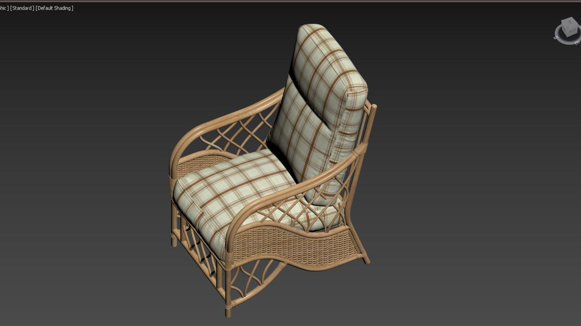Oslo Walnut 2x Armchairs in Flora 3D model_3