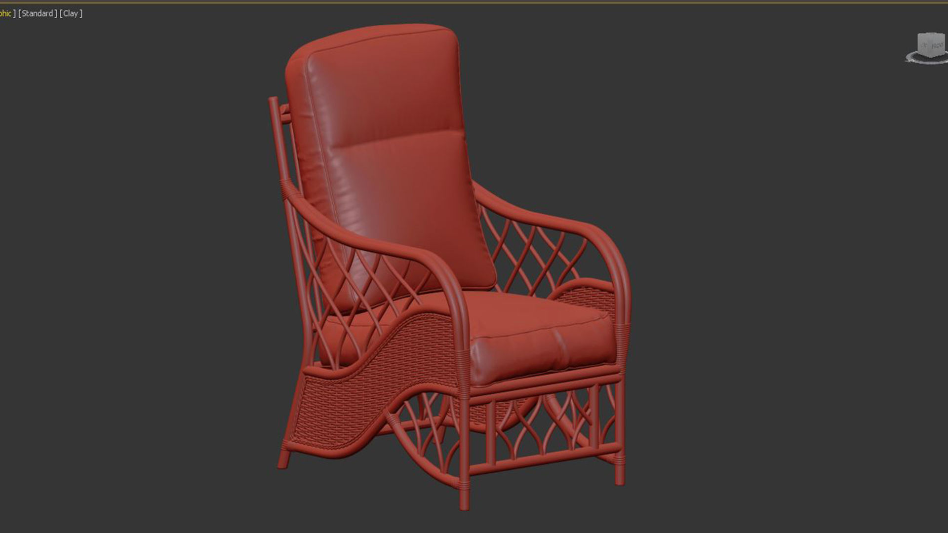 Oslo Walnut 2x Armchairs in Flora 3D model_5