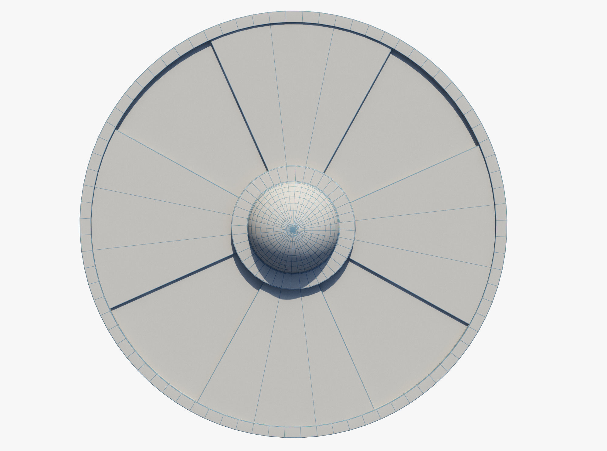 Wooden shield Low-poly 3D model_3