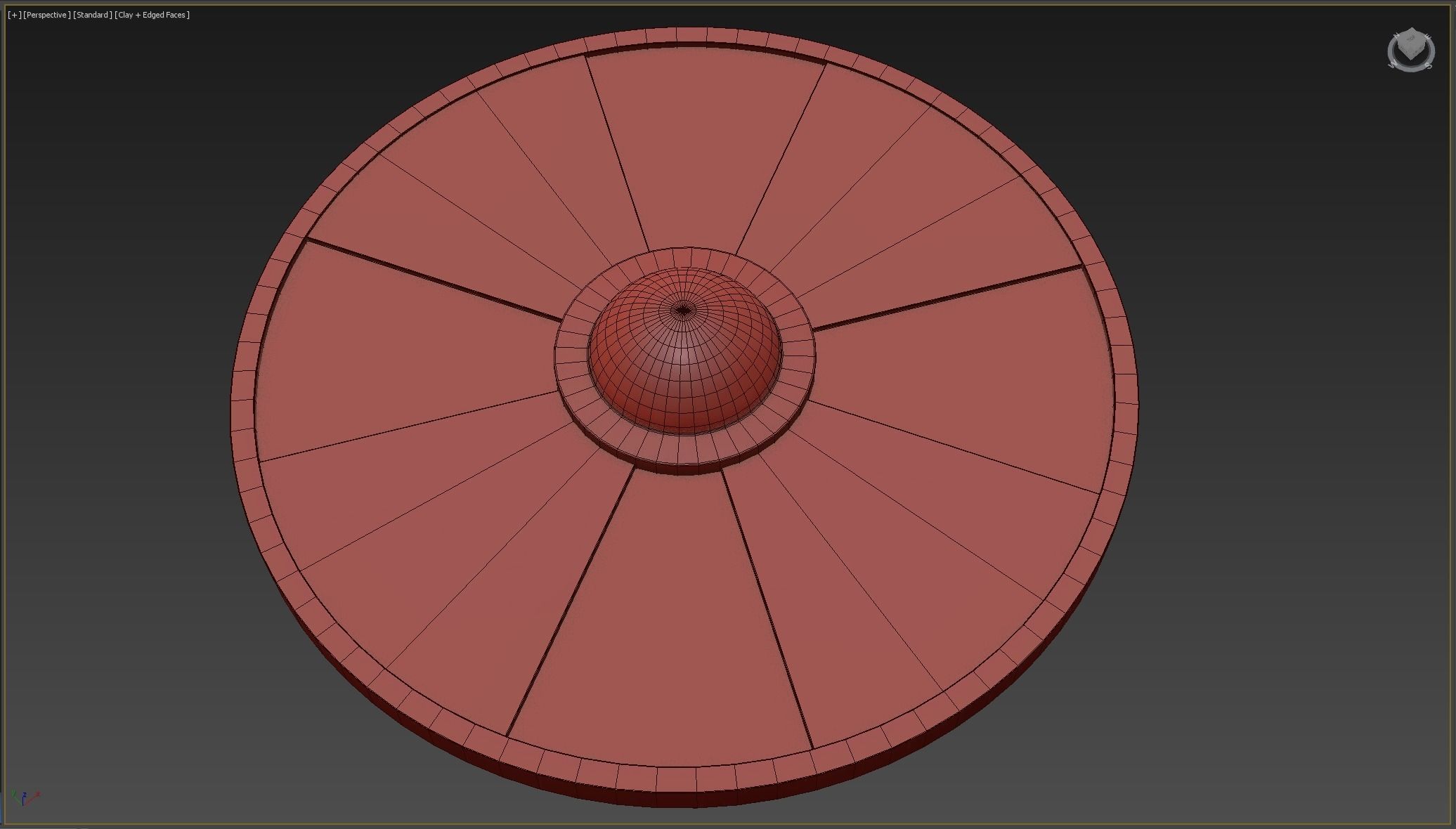Wooden shield Low-poly 3D model_4