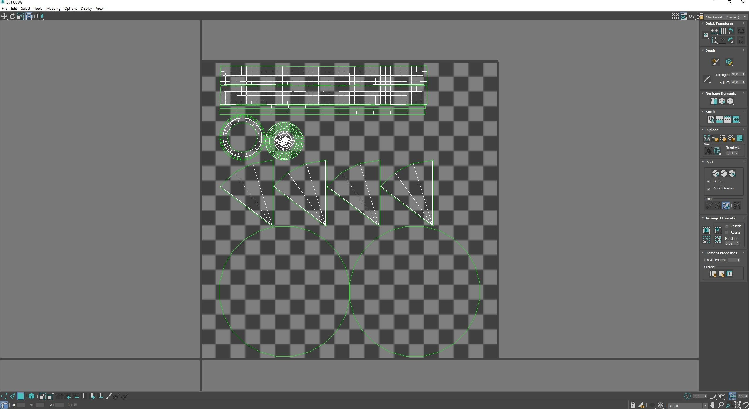 Wooden shield Low-poly 3D model_6