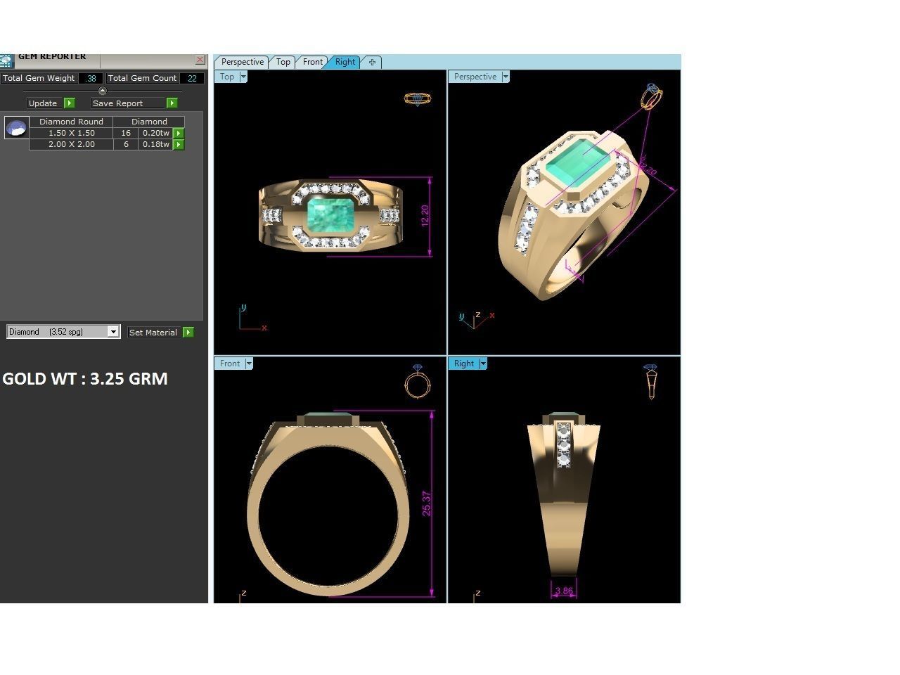 Solitaire Engagement Wedding Ring 3D print model_6