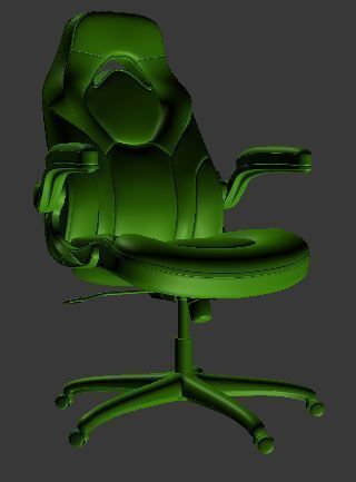 Office chair Low-poly 3D model_7