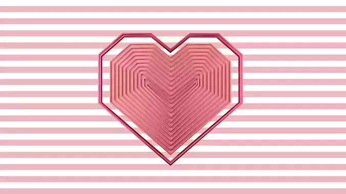 HEART LOWPOLY LINEART