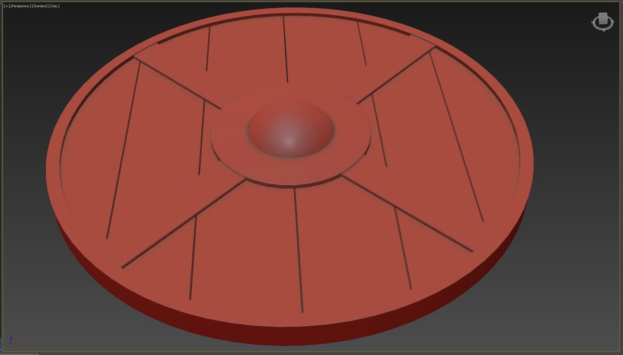 Wooden shield Low-poly 3D model_4