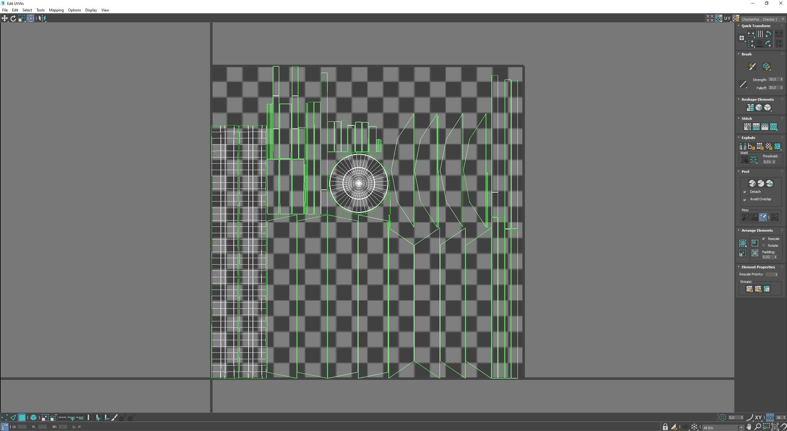 Wooden shield Low-poly 3D model_7