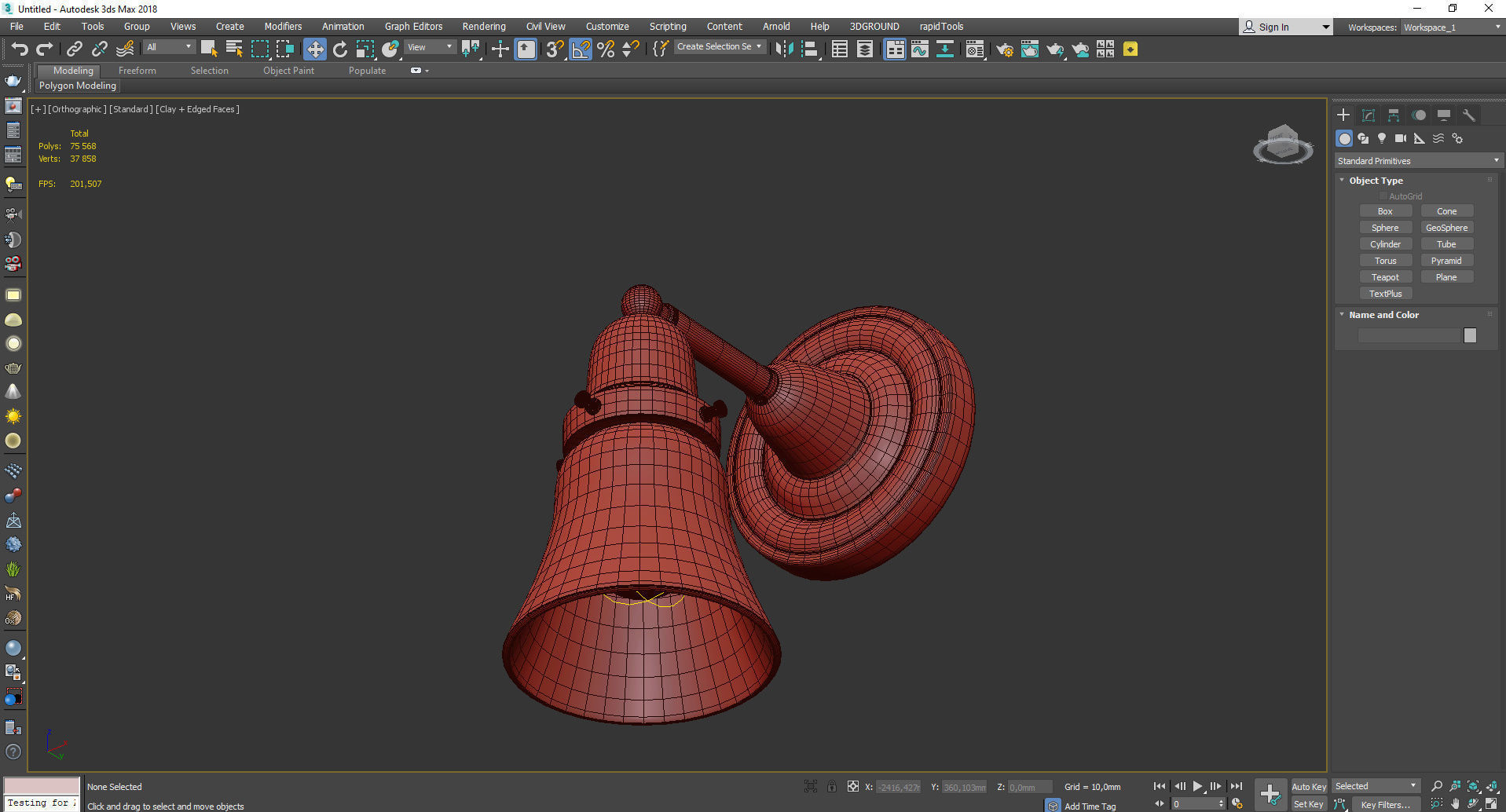 ROSE CITY FITTER SINGLE SCONCE Low-poly 3D model_3