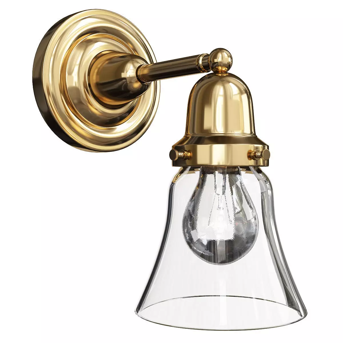 ROSE CITY FITTER SINGLE SCONCE Low-poly 3D model_0