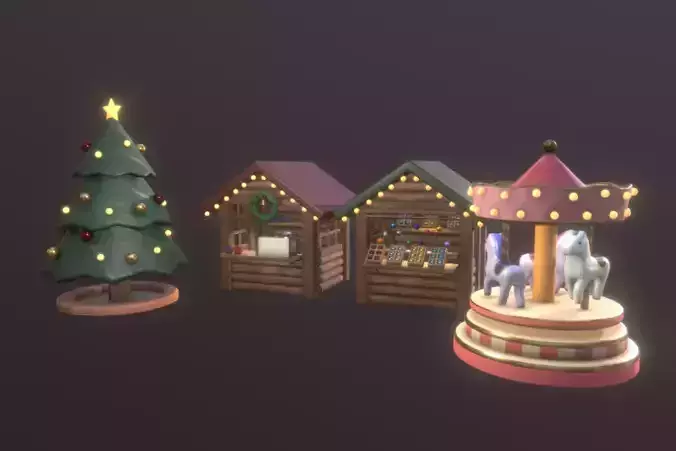 Cute ChristmasMarket Set 