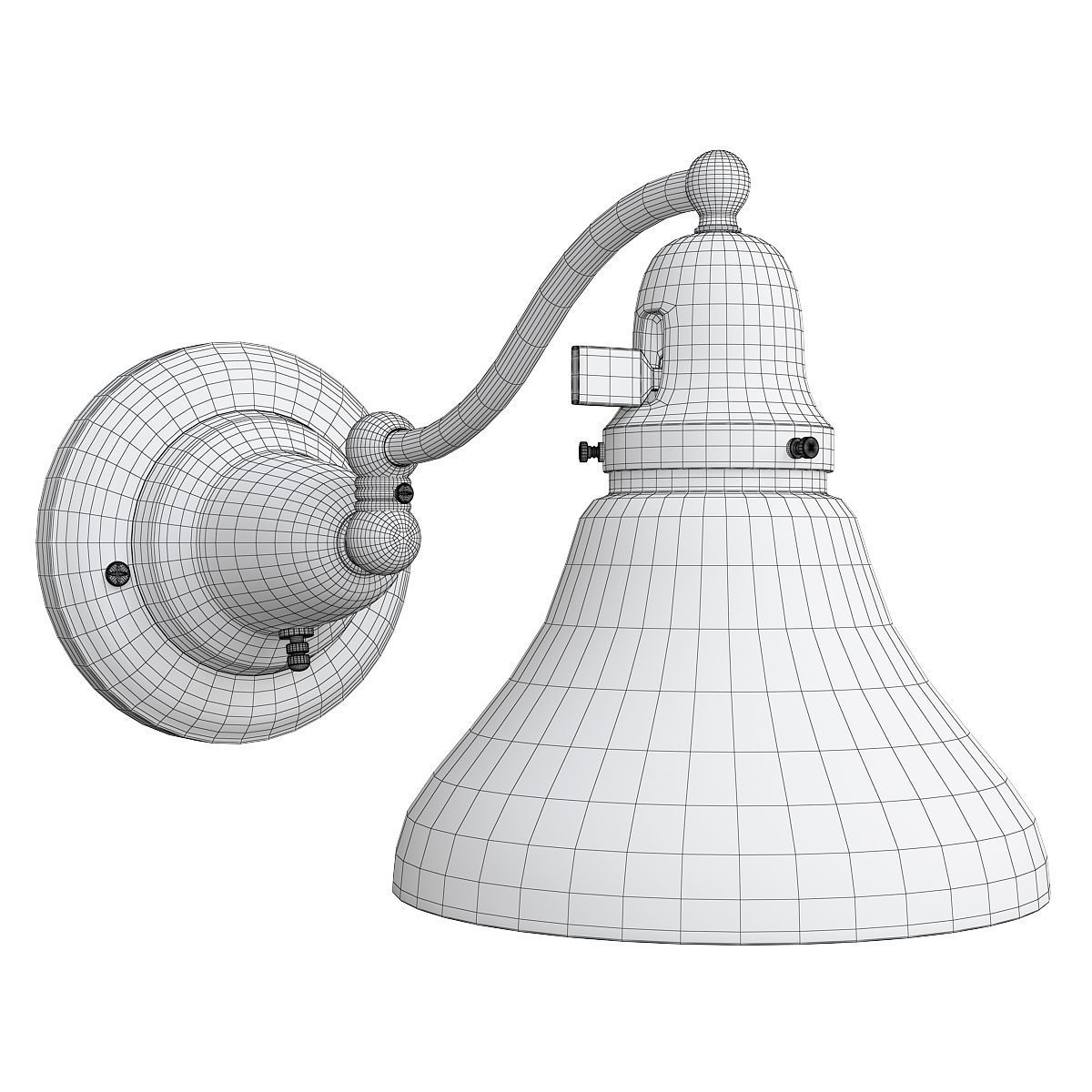  ROSE CITY FITTER SHORT SWING ARM SCONCE Low-poly 3D model_1