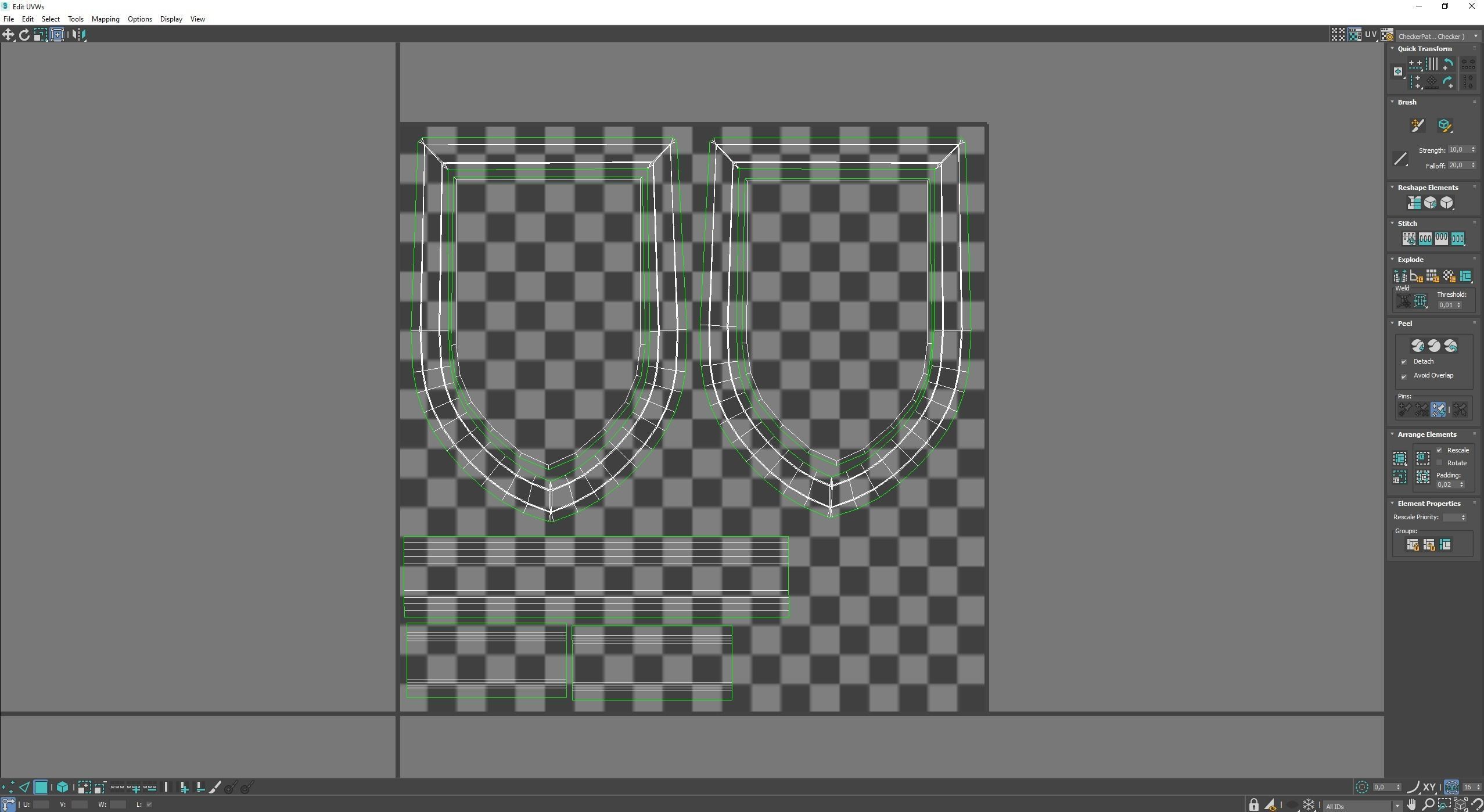 Wooden shield Low-poly 3D model_8
