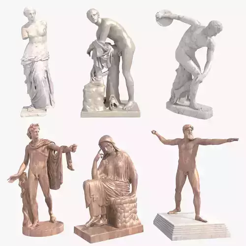 Pack of classical greek sculptures