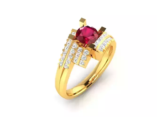 Solitaire Engagement Wedding Ring 3D print model