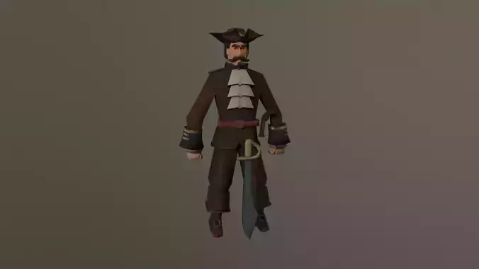Terrible Pirate Free low-poly 3D model