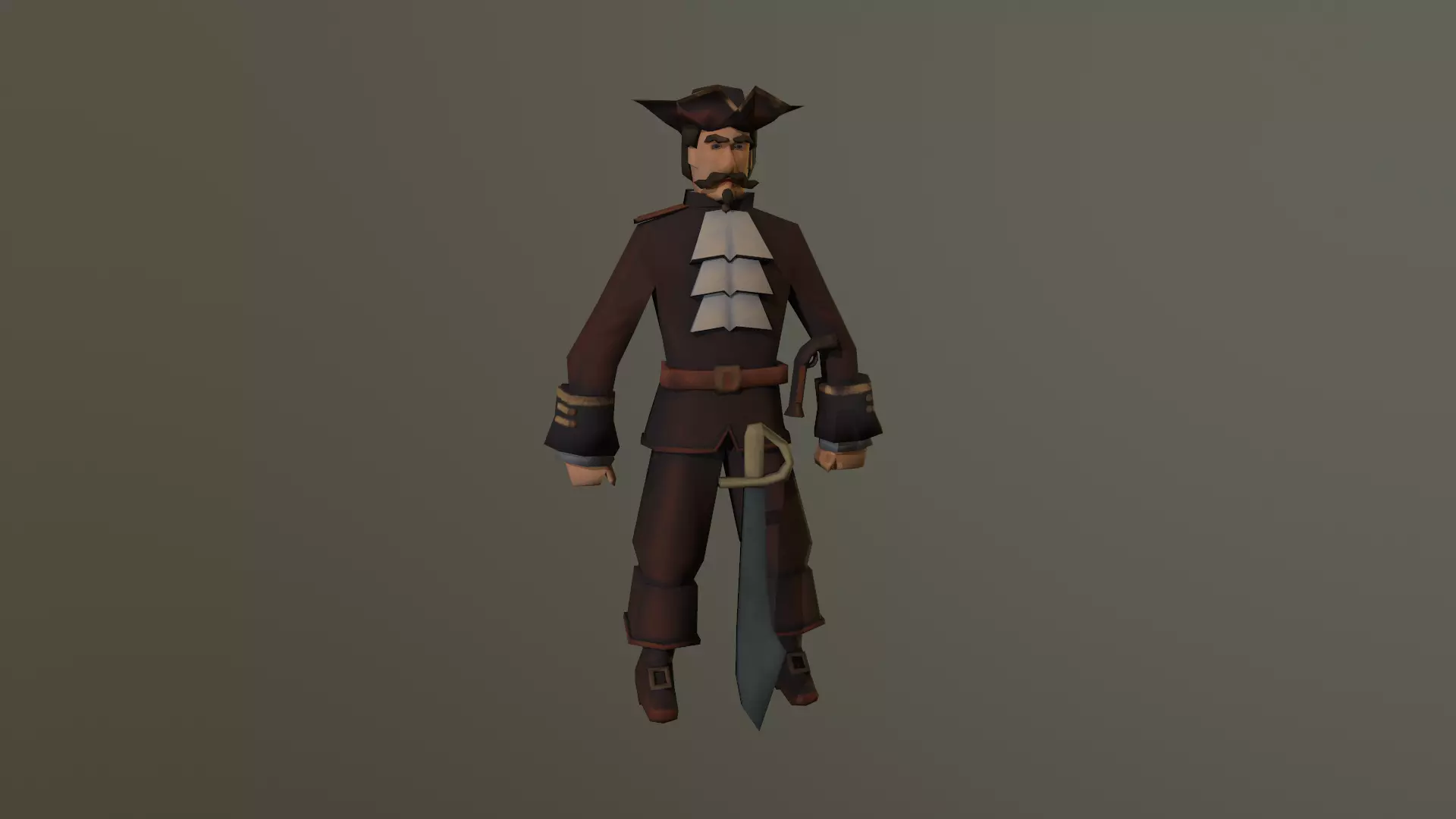 Terrible Pirate Free low-poly 3D model