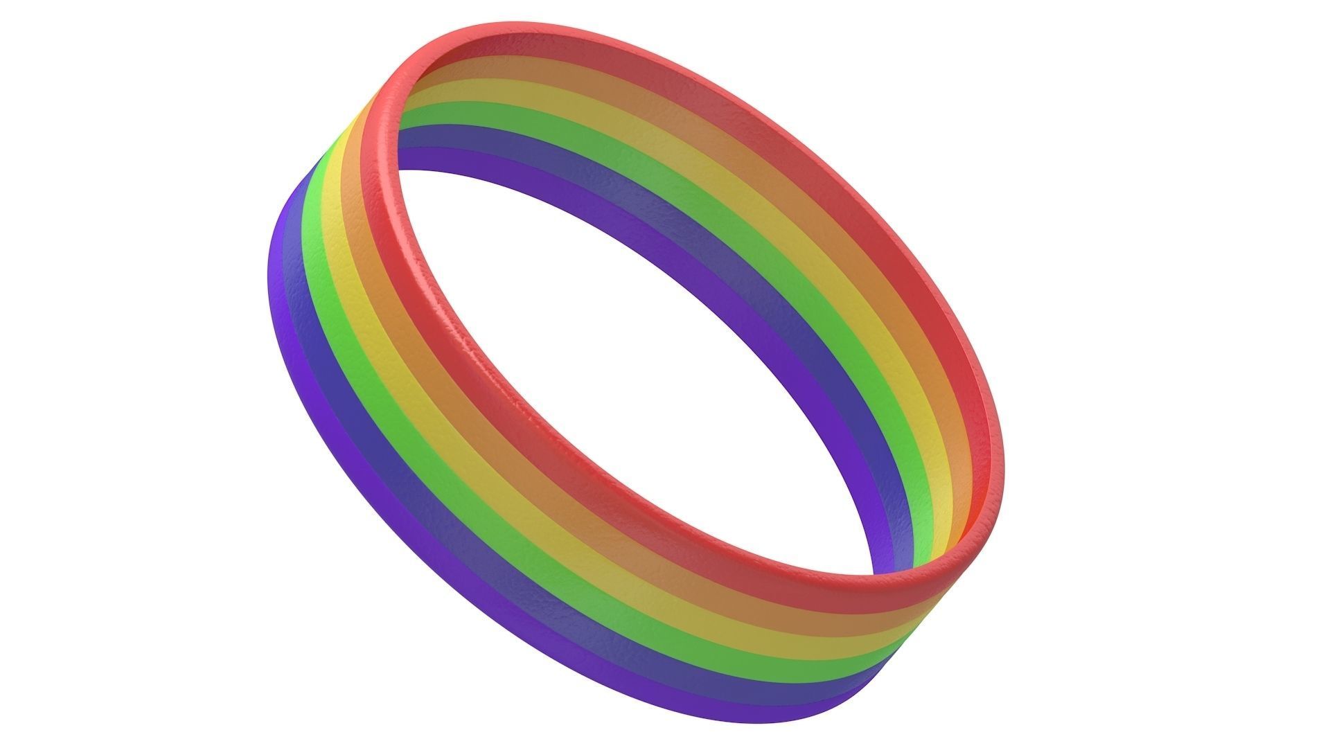Rainbow Rubber Bracelet 3D model | CGTrader