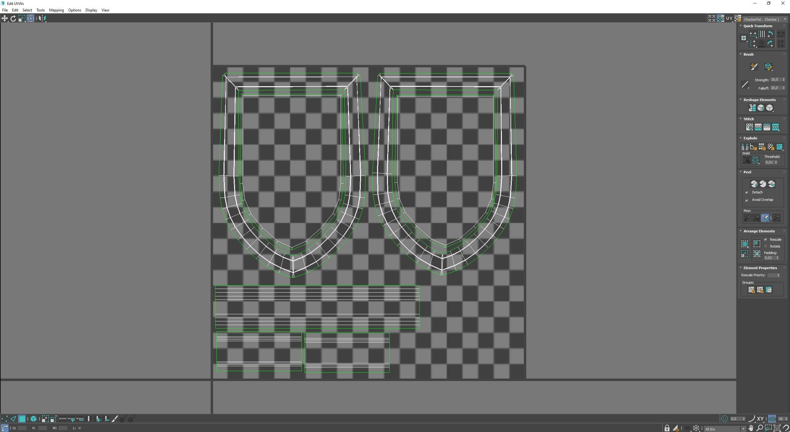 Wooden shield Low-poly 3D model_8