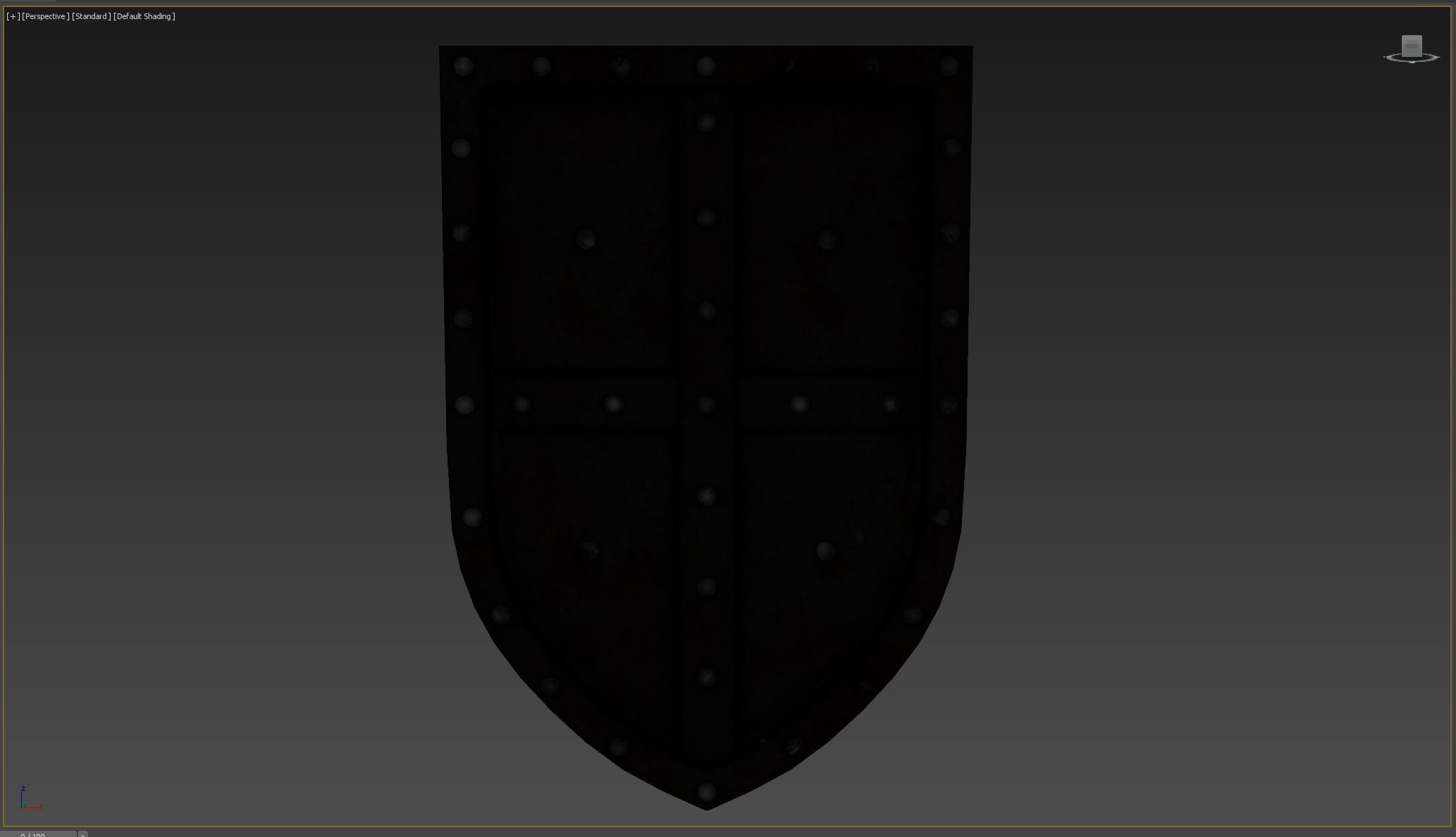 Wooden shield Low-poly 3D model_4