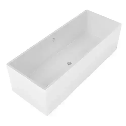 Large White Bath With Drain
