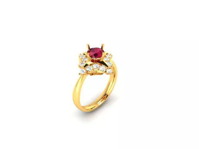Solitaire Engagement Wedding Ring 3D print model