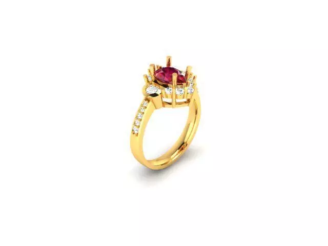 Solitaire Engagement Wedding Ring 3D print model