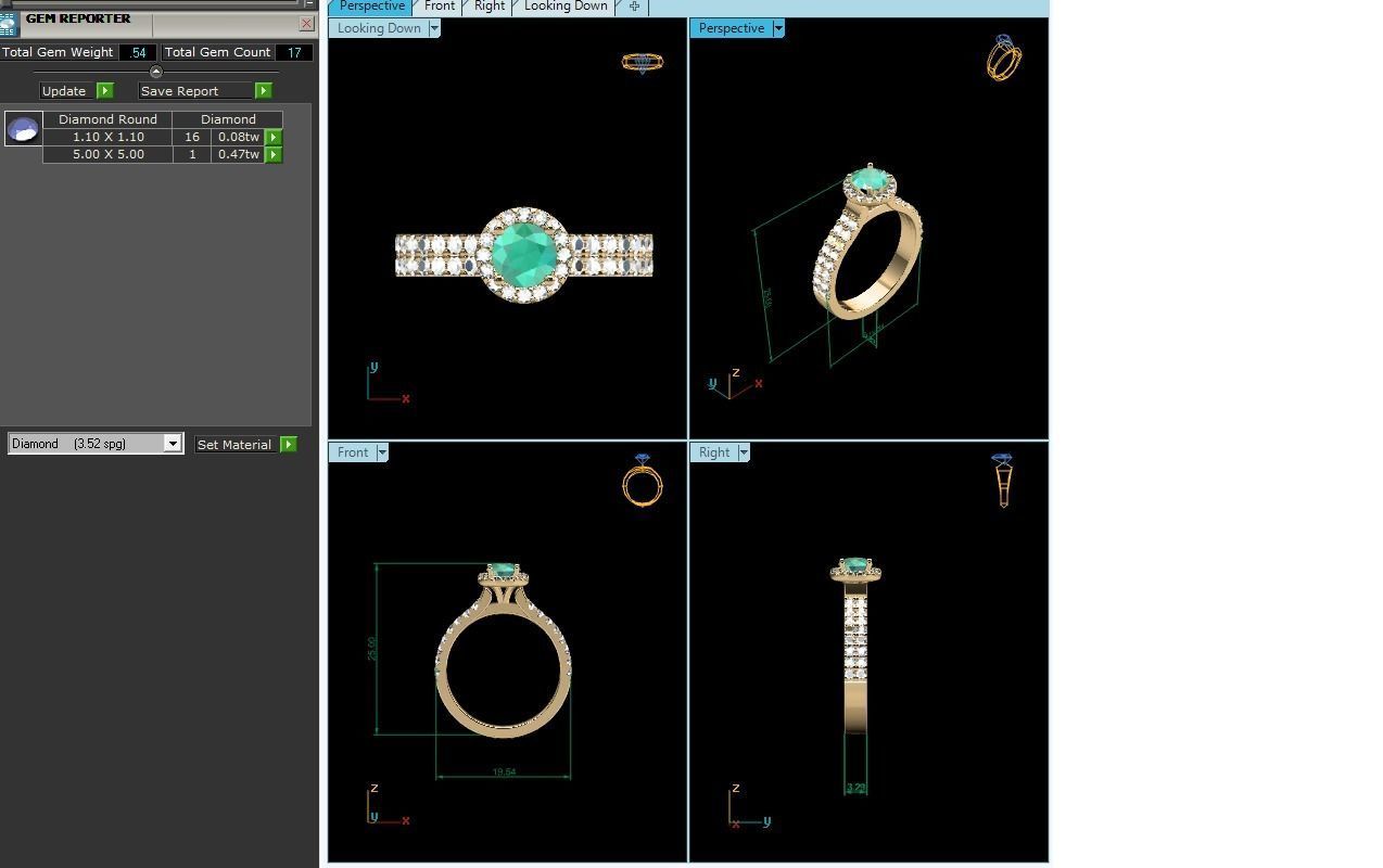 Solitaire Engagement Wedding Ring 3D print model_7