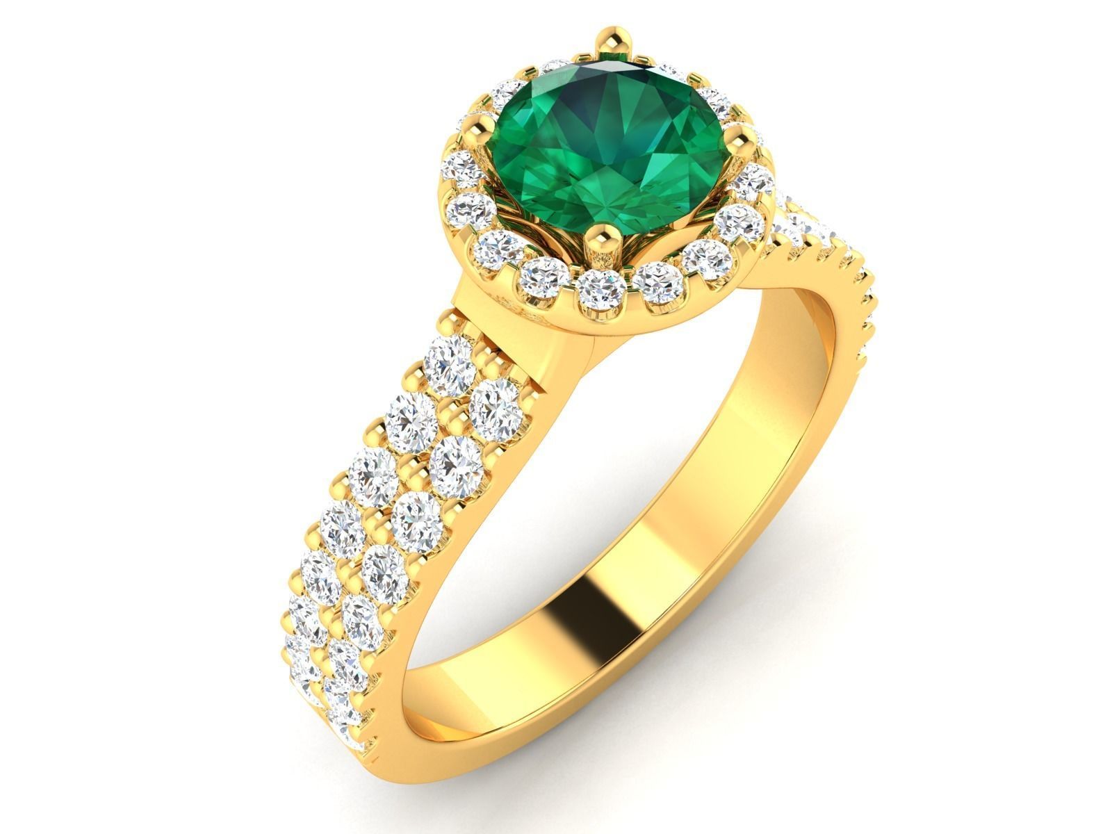 Solitaire Engagement Wedding Ring 3D print model_8