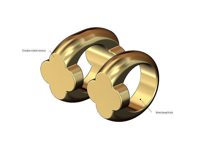 Clover bracelet beads and charms 3D print model
