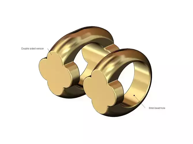 Clover bracelet beads and charms 3D print model