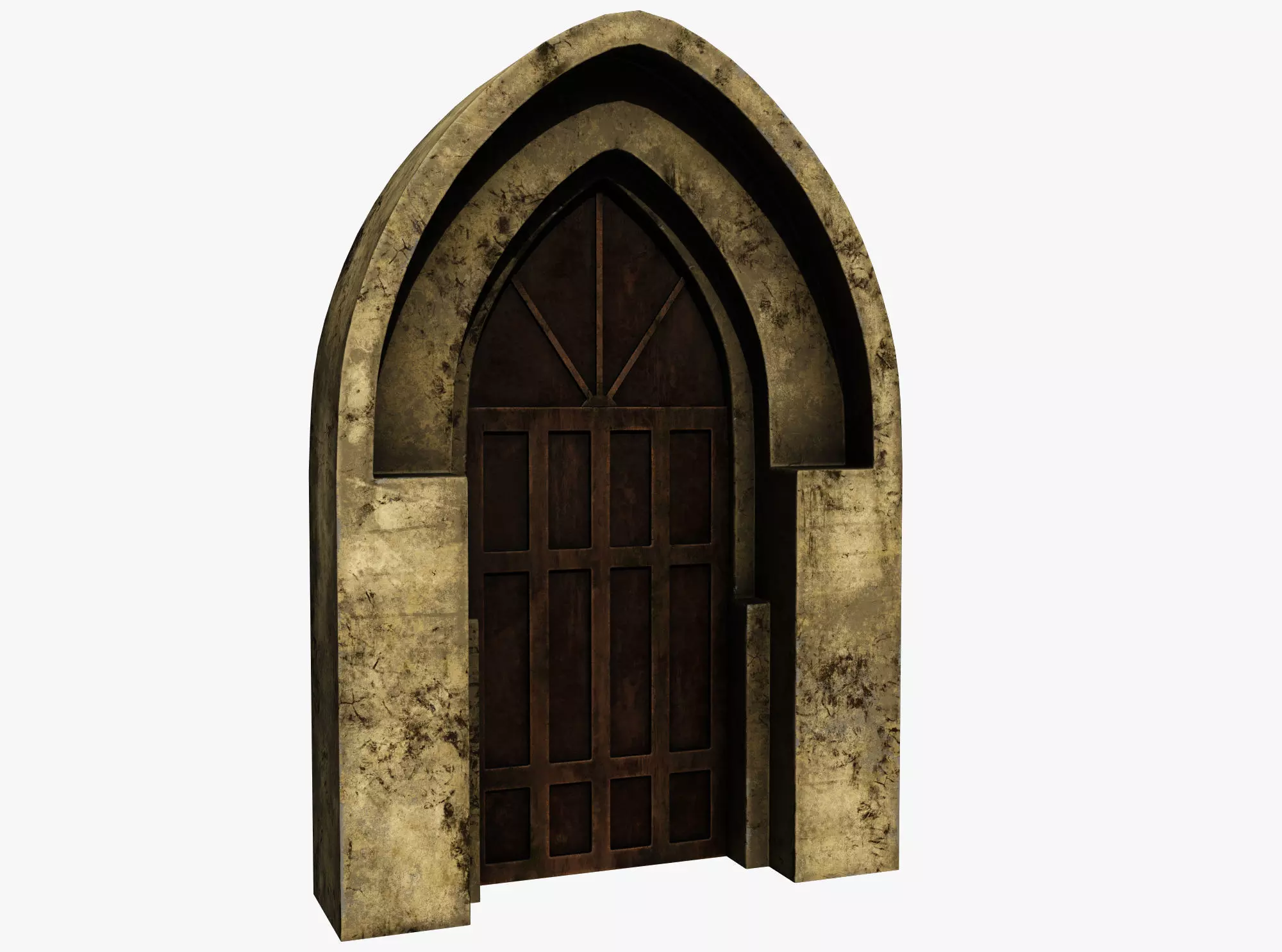 Medieval Door  Low-poly 3D model_0