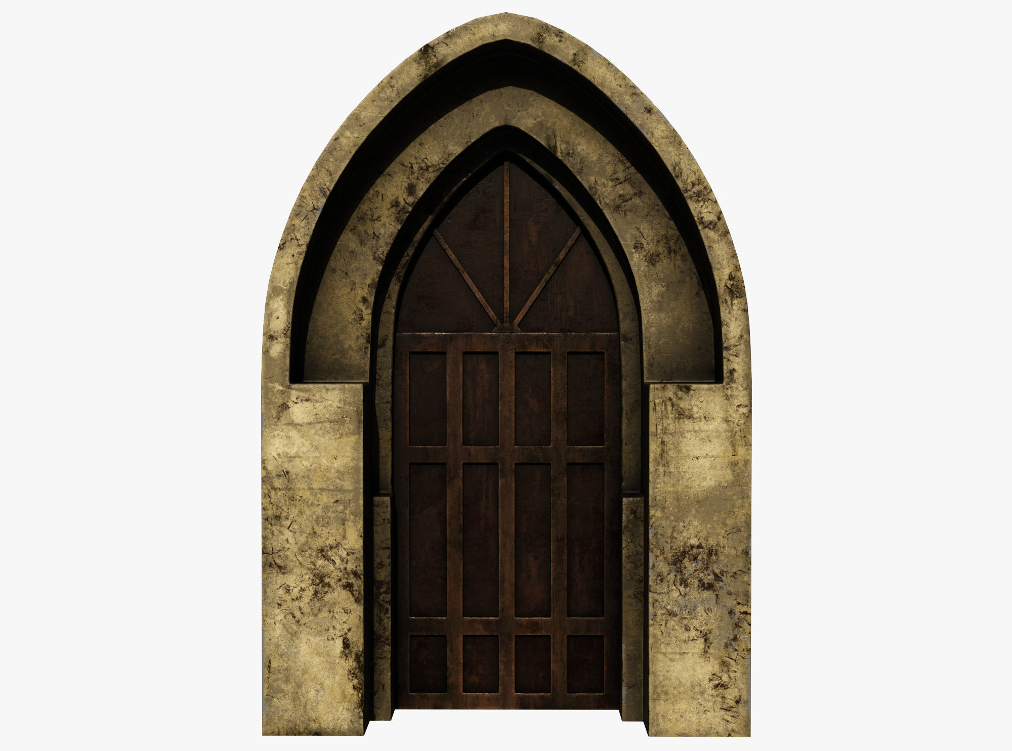 Medieval Door  Low-poly 3D model_2