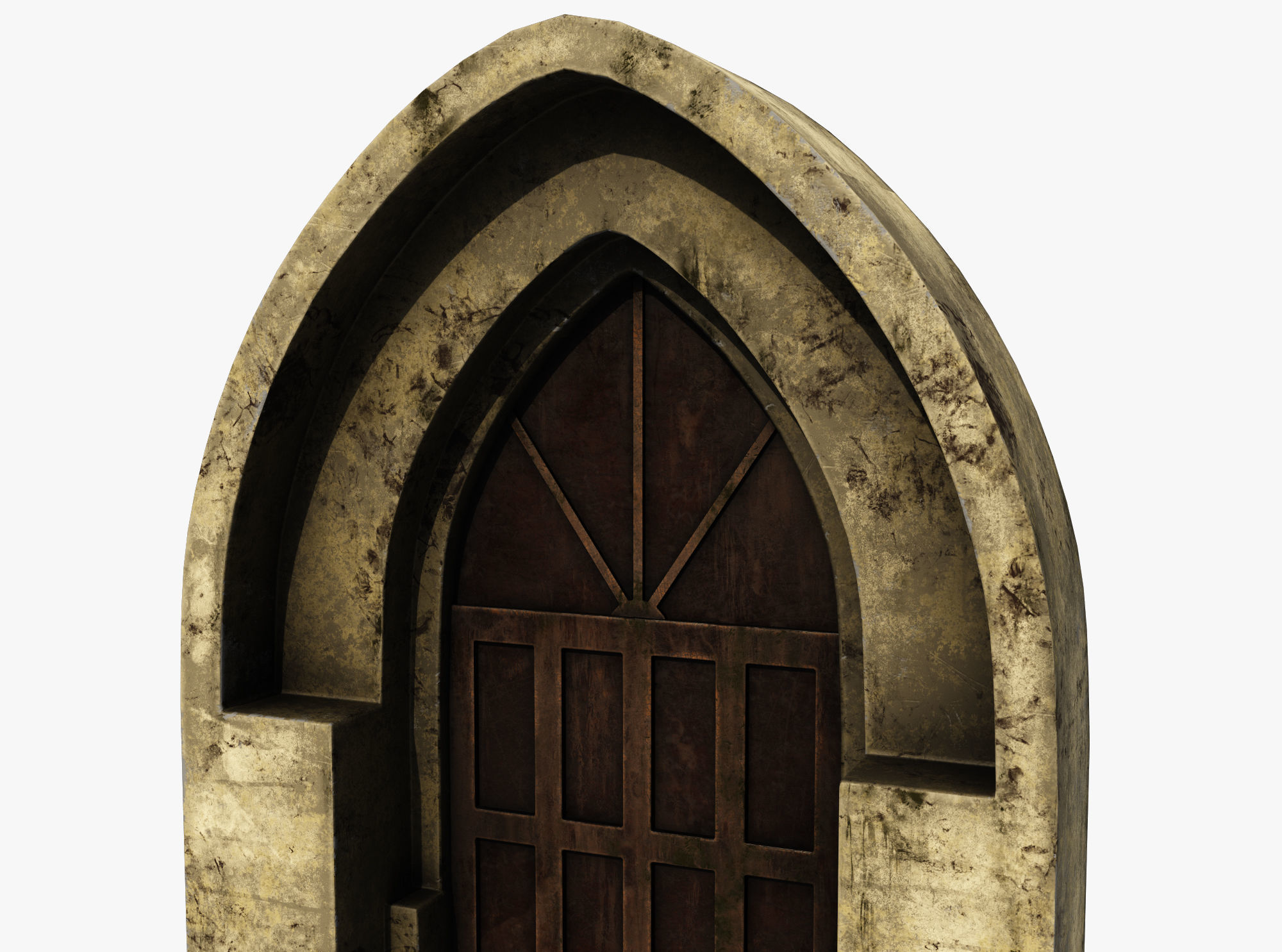 Medieval Door  Low-poly 3D model_1