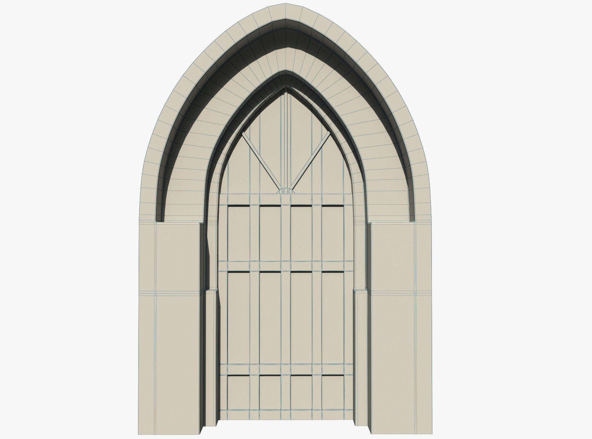 Medieval Door  Low-poly 3D model_3