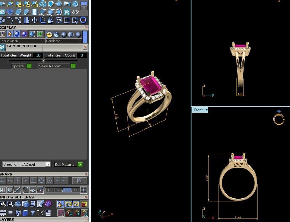 Solitaire Engagement Asscher ring 3D print model_9