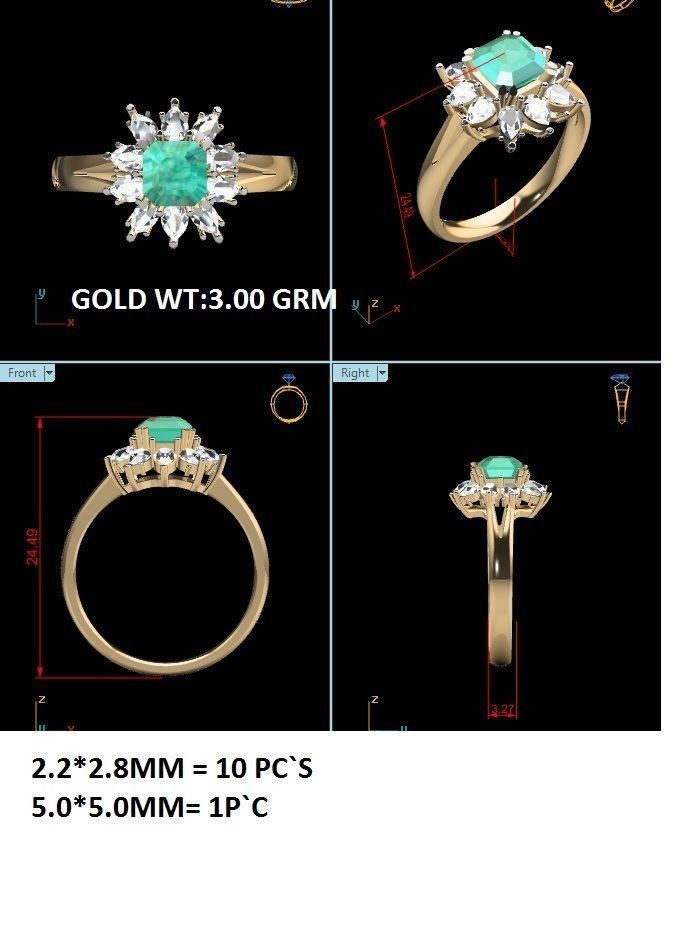 Solitaire Engagement ring 3D print model_5