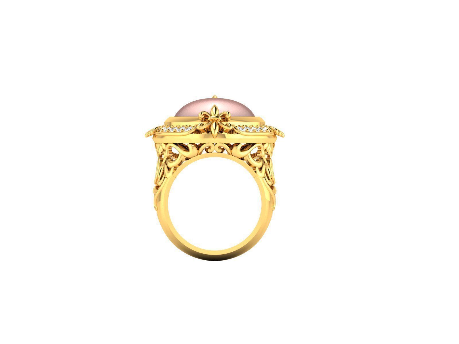 Solitaire Engagement Heart rings 3D print model_9